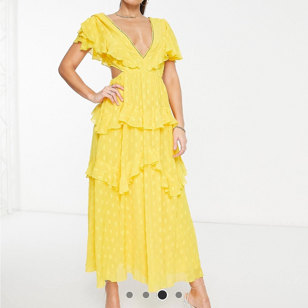 ASOS Yellow Ruffled Maxi Dress - Picture 8 of 9